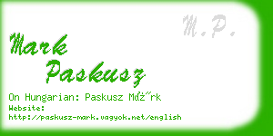 mark paskusz business card